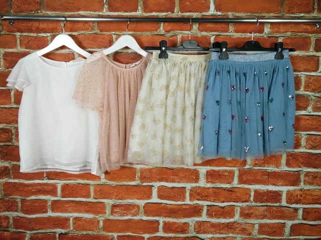 Girls Bundle Age 9-10 Years Next H&M Layered Skirts Tops Party Sequins Net 140Cm
