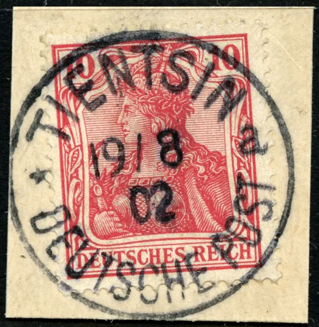 004-DPC Nr. P V c, 10 Pf. "Germania"-Petschili-Ausgabe auf Luxus-Briefstück!