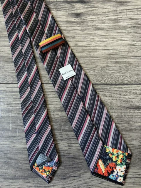 Paul Smith Diagonal Rayas Delgado (6.5cm Hoja) Seda Tie Hecho en Italia Venta 2