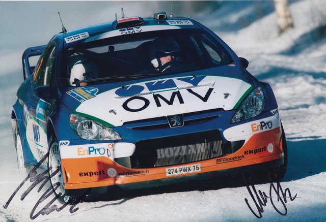 Manfred Stohl and Ilka Minor Hand Signed 12x8 Photo Citroen Xsara Rally 3.