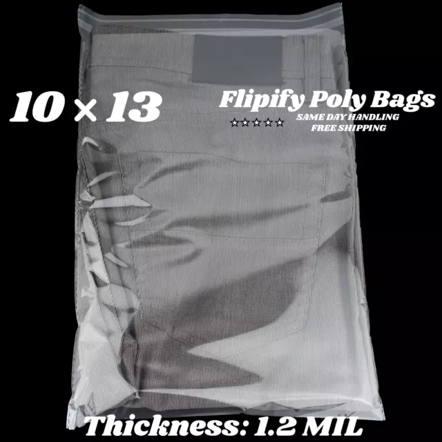 10x13 Clear Resealable T-Shirt/Apparel Self Seal Lip Tape Poly Plastic bags