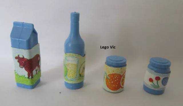 LEGO 33011 Scala Wine Milk Jars MD Blue Milk Wine Pots Blue Stickers 3115 MOC A76
