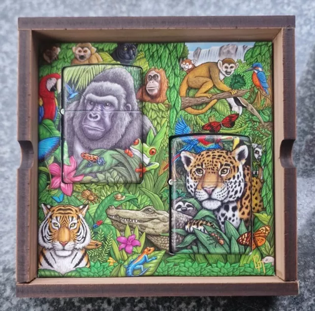 Zippo, Mysteries Of The Forest 2 Lighter Set, 25Th Anniversary, Limited Edition