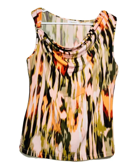 CALVIN KLEIN WOMEN’S Size Medium Cowel Neck Sleeveless Blouse Shirt $18 ...