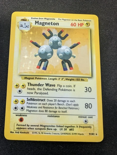 Magneton | Base Set | 9/102 | 1999 | Rare Holo | WOTC | Vintage | Pokémon TCG