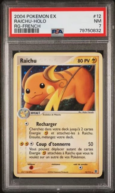 🇫🇷 Raichu Holo PSA 7 Rouge Feu Vert Feuille 12/112 Bloc Ex Carte Pokemon 💫