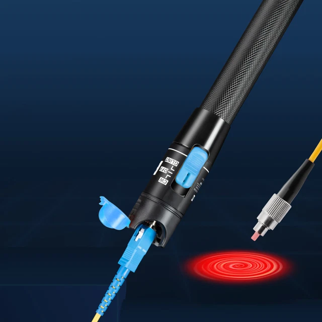 Localizzatore guasti visivi in fibra 2,5 mm interfaccia fibra luce rossa penna portatile alluminio