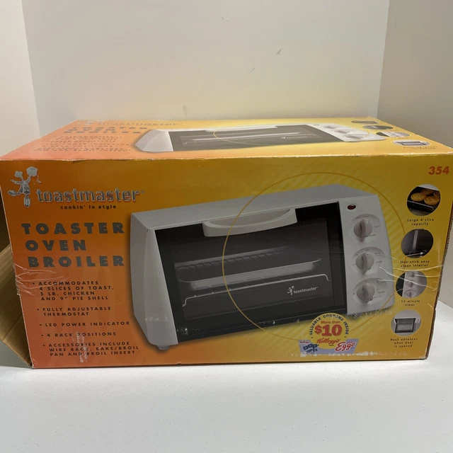 NEW VINTAGE TOASTMASTER Toaster Oven Broiler, Model 354 Retro Chrome W