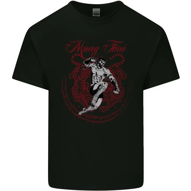 Muay Thai Tiger Warrior MMA Martial Arts Mens Cotton T-Shirt Tee Top