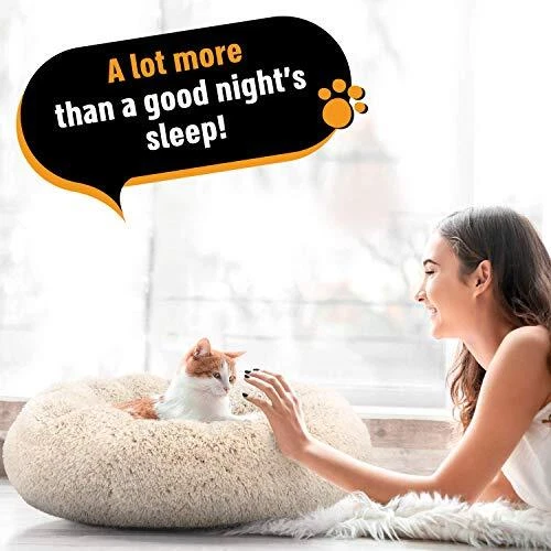 Active Pets Plush Calming Dog Bed Donut Dog Bed for Small Dogs Medium & Large... 2