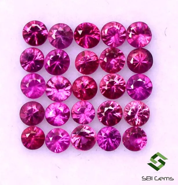 1.75 mm Natural Ruby Round Diamond Cut Lot 25 Pcs Calibrated Loose Gemstones