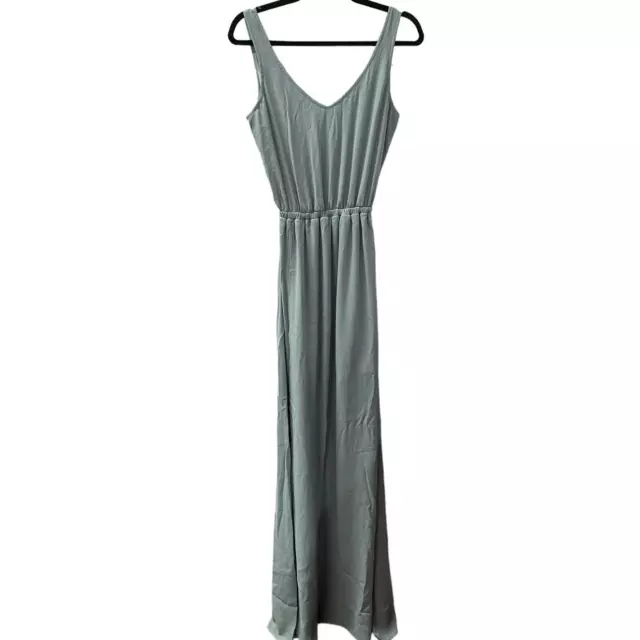 Show Me Your Mumu Dress Womens X Small Kendall Silver Sage Crisp V Neck Gown