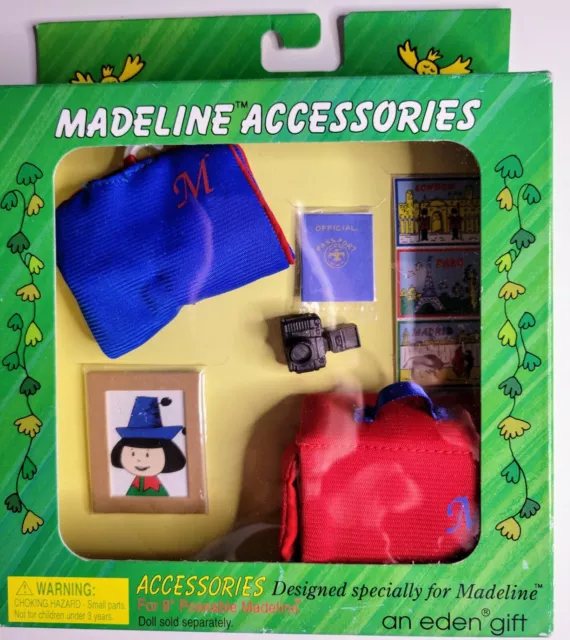 Madeline Accessories for 8" Doll NEW Luggage Camera Passport 1997 Eden 33396
