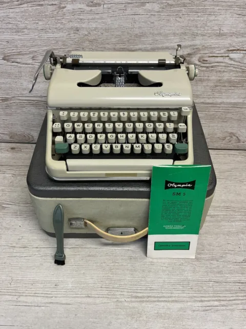 Olympia SM 5 Vintage 1960s Working Manual Portable Typewriter