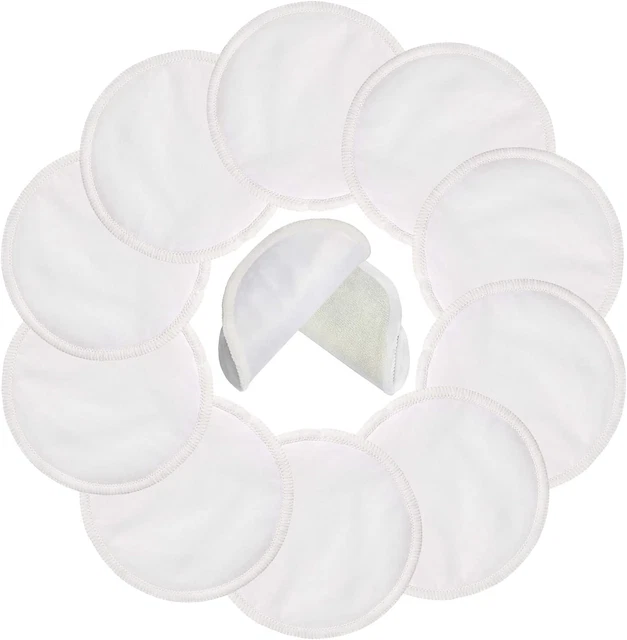Almohadillas para lactancia Pinowu orgánicas reutilizables de algodón de bambú 10 piezas - almohadillas lavables