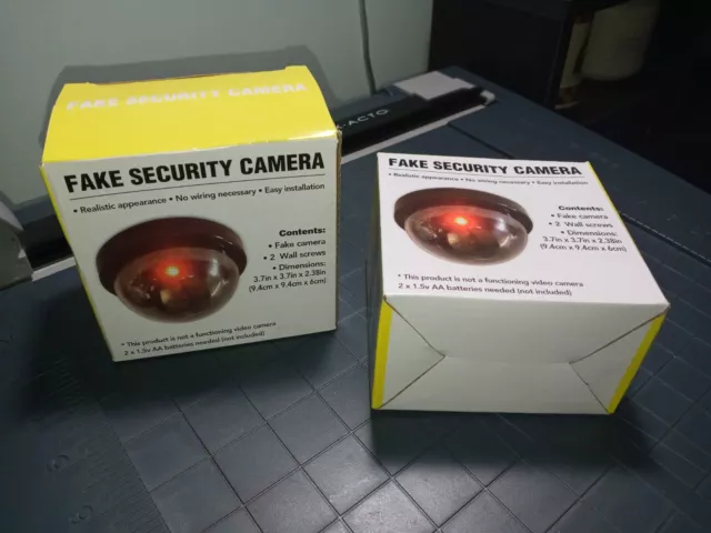 Fake Security Camera Lot - Dummy CCTV Dome Cam with Flashing Red LED Light NEW