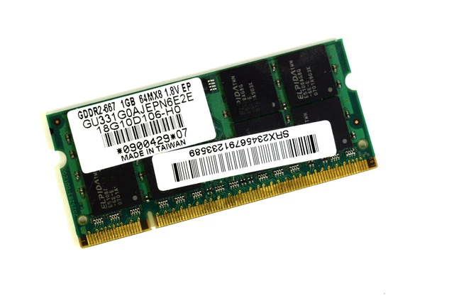 Unifosa GU331G0AJEPN6E2E GDDR2-667 1GB SODIMM Memory RAM 18G10D106-H0