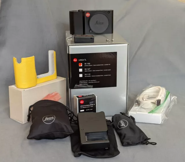 Leica TL 16MP Camera, Black Anodized Finish + Extras all Leica Brand