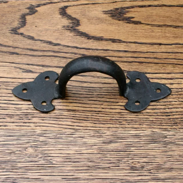 Door drawer handles Fleur de lys 6" Black VintageTraditional cast wrought iron