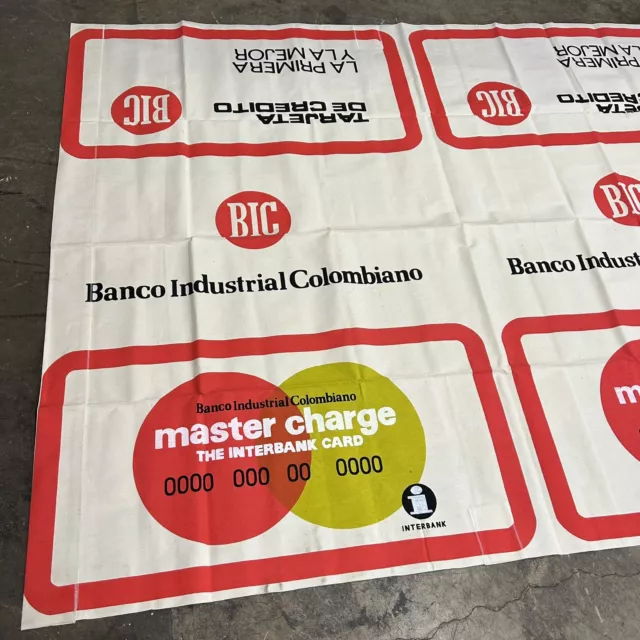 Double-Sided Master Charge Interbank Card Colombian Bank Canvas Banner Spanish