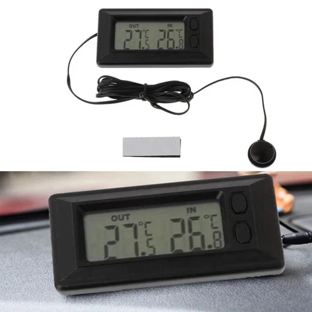 Digital LED Car Thermometer – Indoor/Outdoor With External Sensor, LCD Display