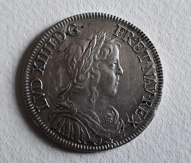 Monnaie royale française demi Ecu de Louis XIV à la mèche longue de 1649 Sup