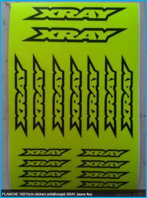 Autocollants/Stickers modélisme RC XRAY Jaune