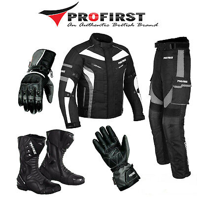 Motorcycle Racing Suit Motorbike Leather Boots Armored Waterproof Jacket Trouser