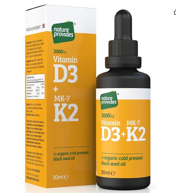 BOOST YOUR HEALTH with Vitamin D3 & K2 in Organic Black Seed Oil