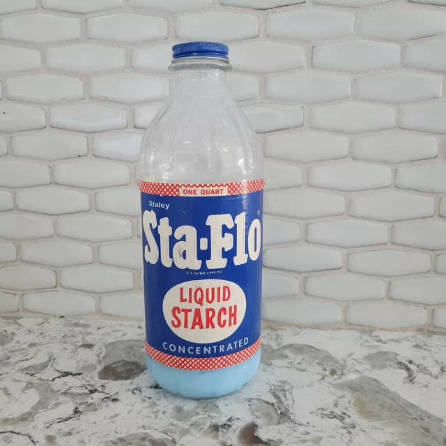 RARE vintage 1960s STA-FLO laundry starch EARLY PLASTIC BOTTLE w