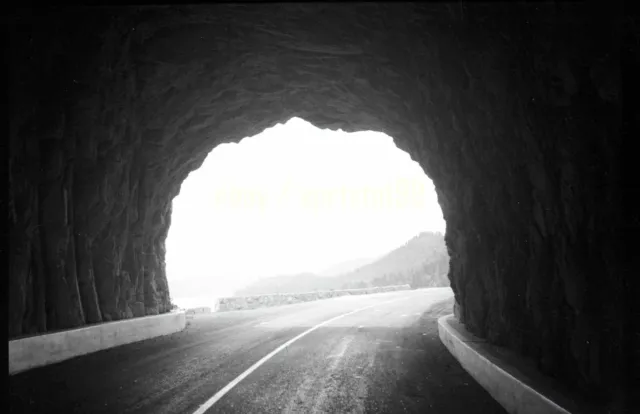 1940s Highway Scene Looking Out Tunnel - Lake Tahoe NV - Vtg Negative + Photo