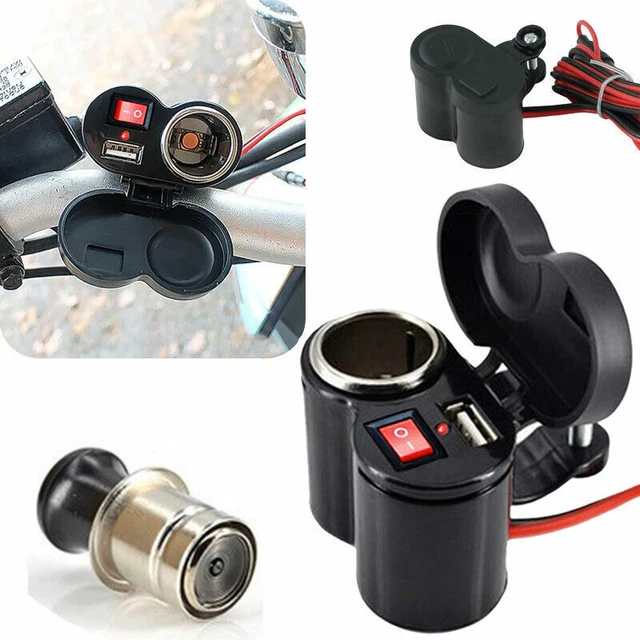 12V Motorrad MotorradWasserdicht USB Socket Zigarettenanzünder Telefon