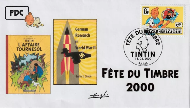 BELGIQUE 1939 Cachet BRUXELLES lune fusée BD TINTIN HERGÉ Quick Flupke 2005 (11)