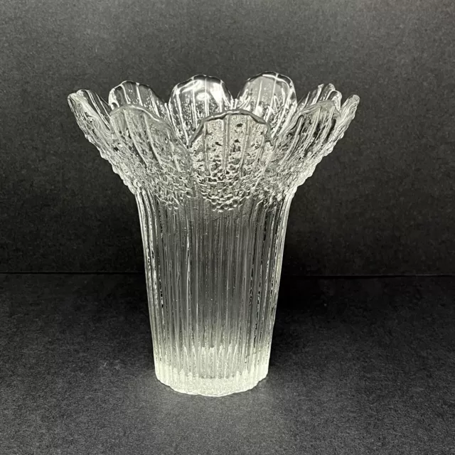 Lasisepat Mantsala Art Glass Clear Vase Designed By Pertti Kallioinen Italy