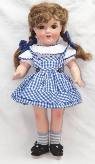 Vintage 16” Judy Garland 1939 Ideal Composition Dorothy Doll