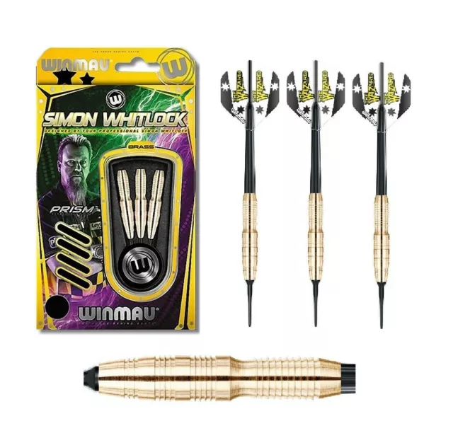 Winmau Darts - Simon Whitlock Brass Phase 2 18g (Soft Dart) 3 Dartpfeile NEU