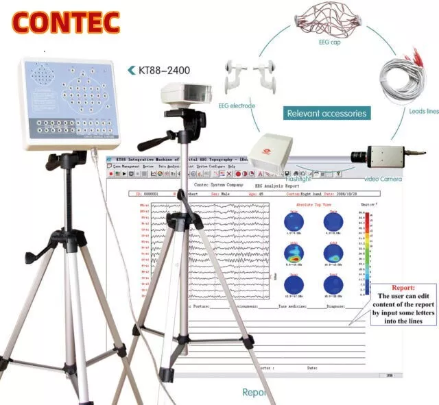 Brain Electric Digital 24 Channels EEG ECG &Mapping System machine KT88-2400 New
