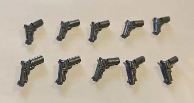 LEGO Weapon, Gun, Pistol, Revolver - Small Barrel- Flat Silver- #13562- 10 pcs.