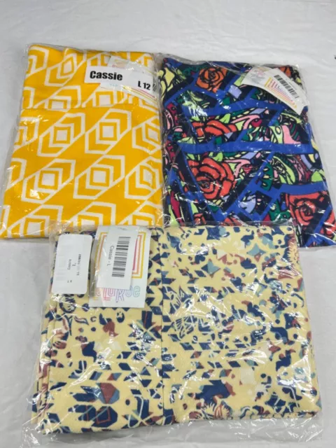 Lot of 3 New Women's LuLaRoe Cassie Pencil Fitted Knee Length Skirt Large 12