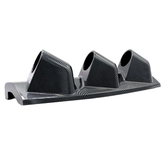 Support Triple 52mm / 2 Pouces – 3 Jauges Pod Universel Tableau De Bord Voiture – Noir ABS Solide