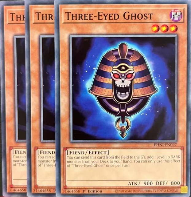 Yu-Gi-Oh! PHNI-EN097 - 3 x Three-Eyed Ghost - 1st edition - Common