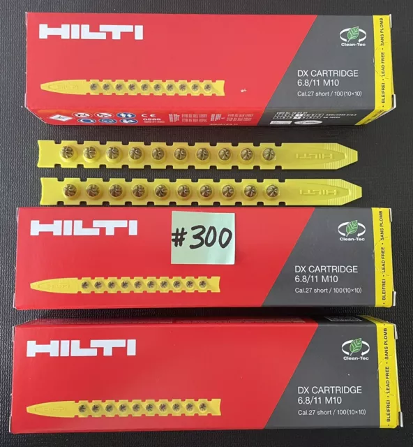 HILTI Yellow Shots 6.8/11M .27 Cal  Short 300, 30X10 No. 4 DX A, 350, 450 , 36M