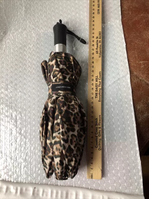 Jones New York Women's Umbrella  Animal Print Leopard Automatic Open