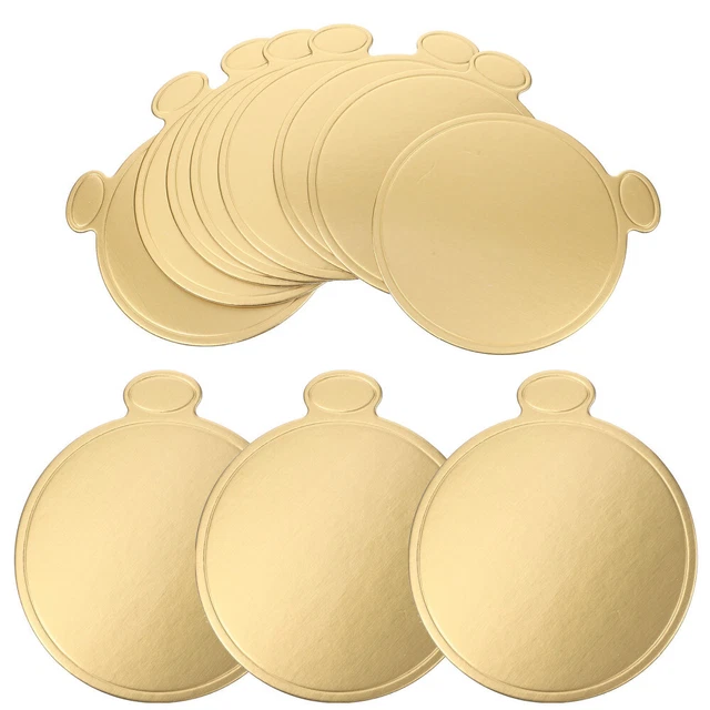 100 hojas círculos placa base mousse bandeja para servir tablas redondas de oro para pasteles