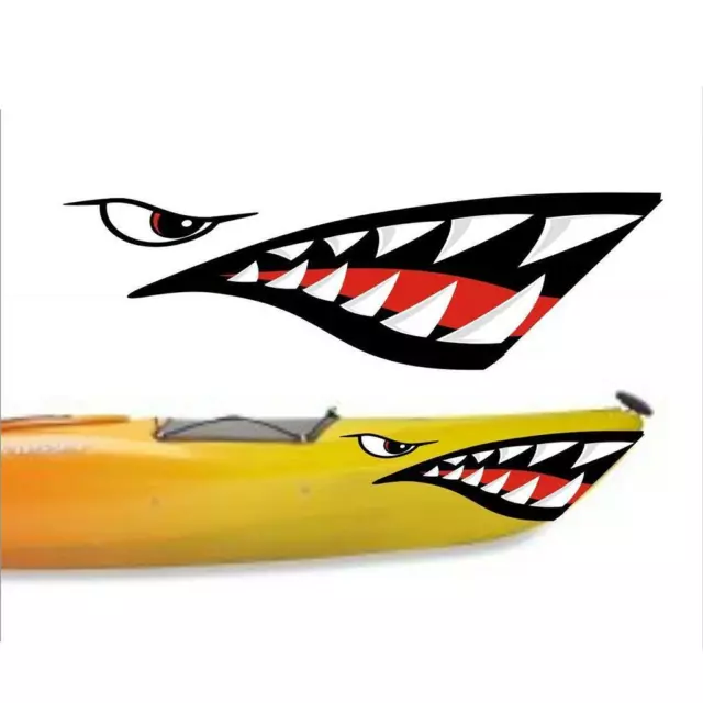 2 Pieces Fish Mouth Stickers Skeleton Fish Stickers Fishing Boat Canoe  Kayak Graphics Accessories 