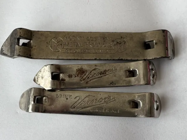 Vintage Lot of 3 - Vernors Ginger Ale Can Bottle Openers Detroit Mount Clemens