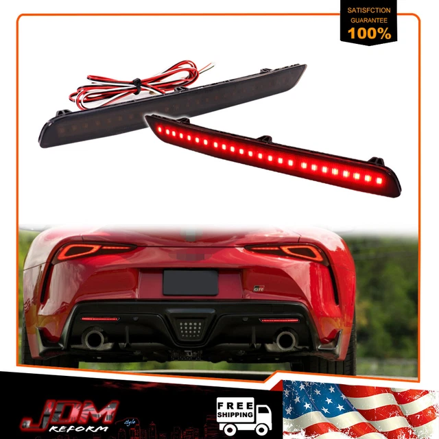 JDM SMOKED REAR Bumper Reflector LED Tail Brake Lights For 2022 Toyota