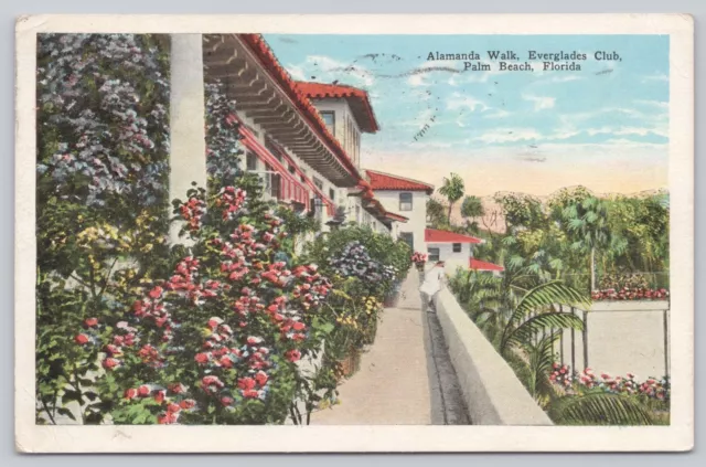 Postcard Alamanda Walk, Everglades Club, Palm Beach, Florida