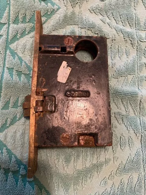 Vintage Corbin Mortise Lock Door Hardware Salvage Deadbolt Reclaimed
