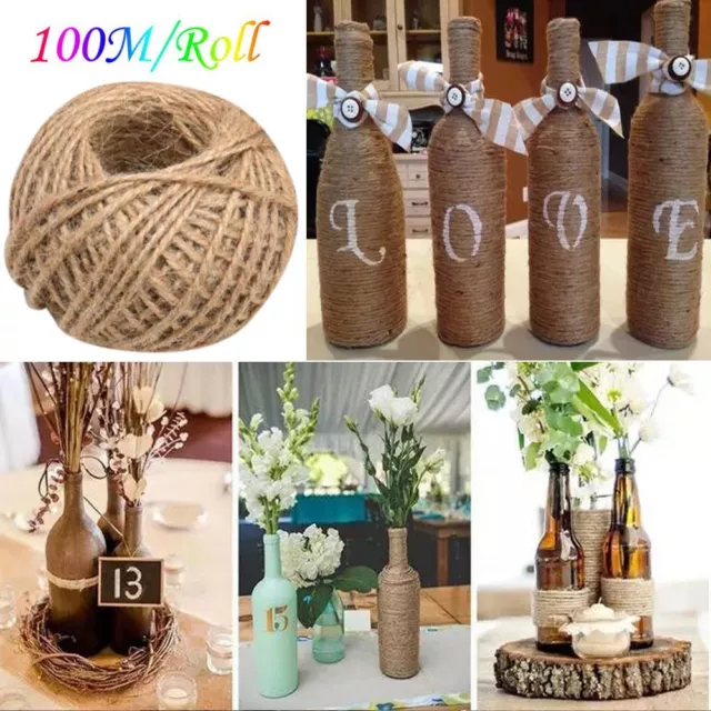 New String Cords Twine Gift Packing Hessian Natural Jute Rope Bag Burlap